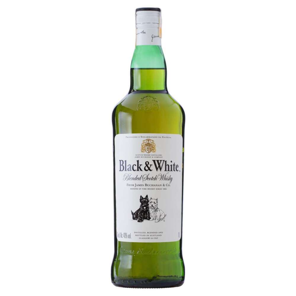 Whisky escocês Black & White 1 litro
