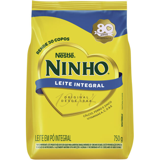 Leite em pó integral Ninho sachê 750g