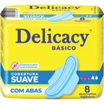 Absorvente Básico Delicacy Seco com abas 8 unidades