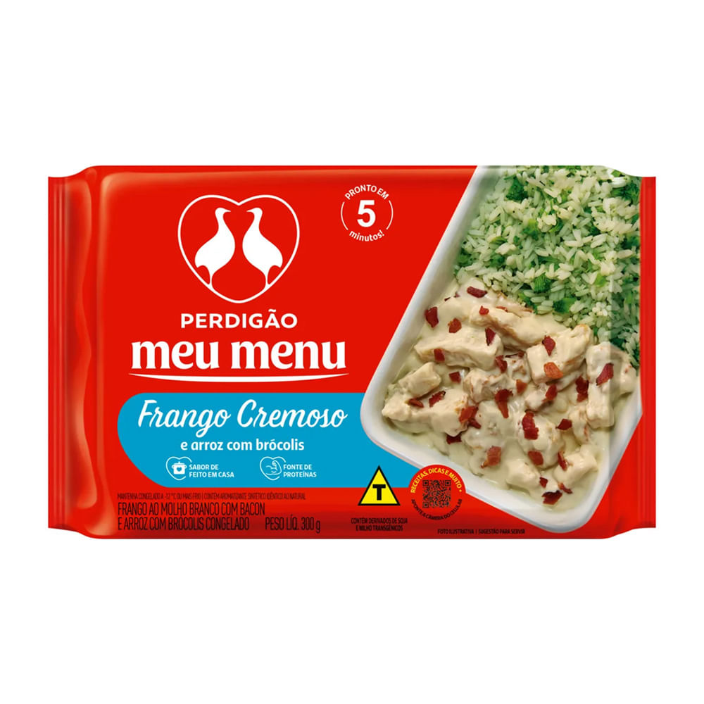 Frango cremoso e arroz com brócolis Meu Menu Perdigão congelado