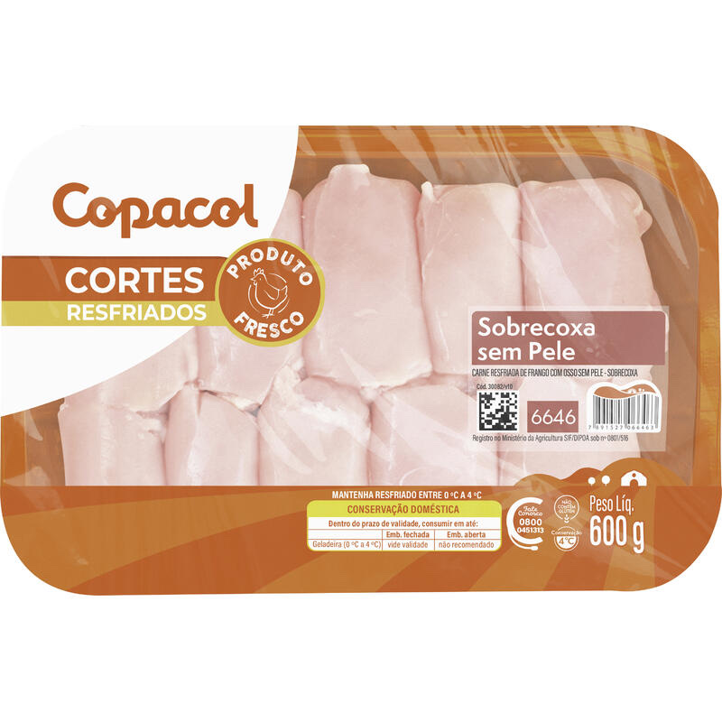Sobrecoxa de frango REGINA resfriada 700g sem pele