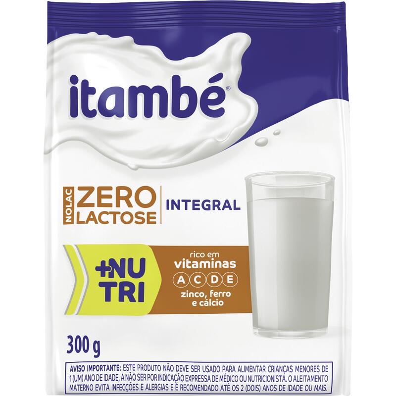 Leite em pó zero lactose desnatado ou integral Itambé
