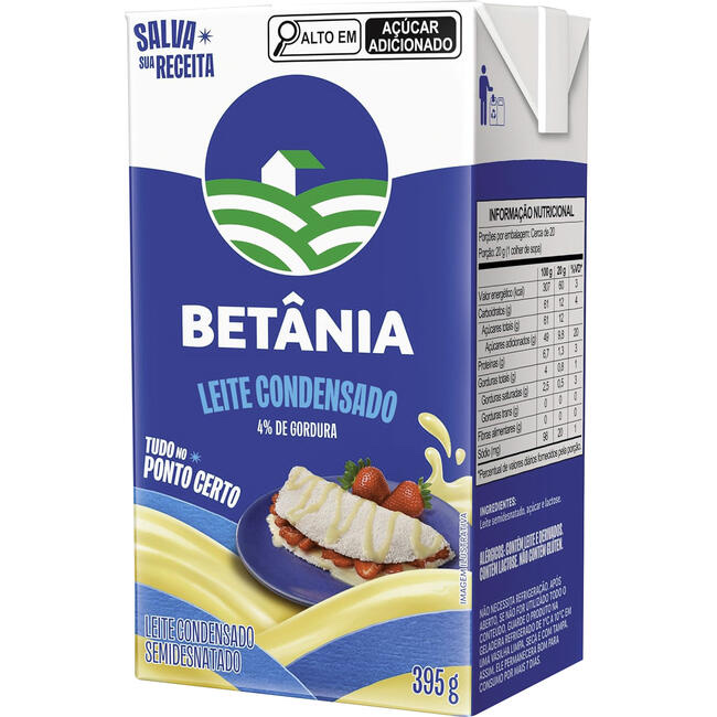 Leite condensado semidesnatado Betânia TP 395g